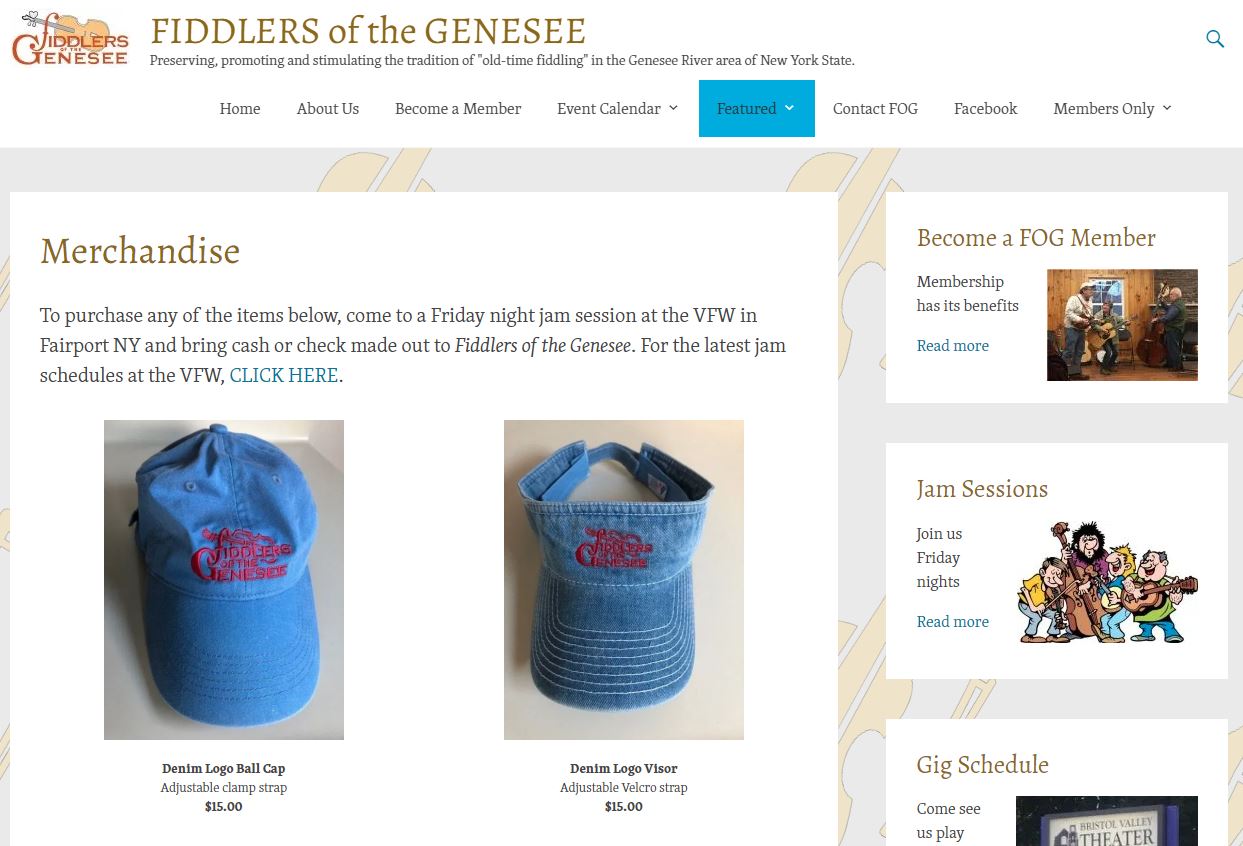 Merchandise Page